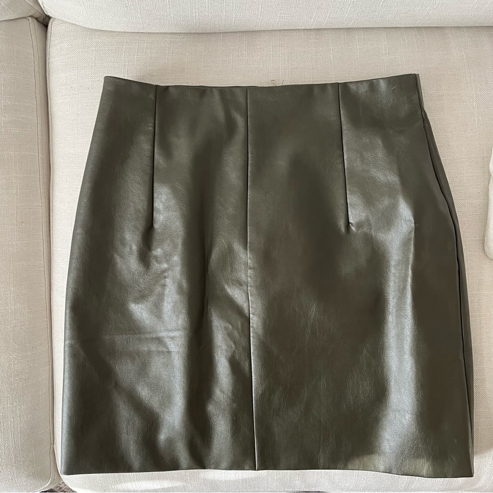 Vegan leather mini skirt